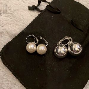 Fake pearl earrings